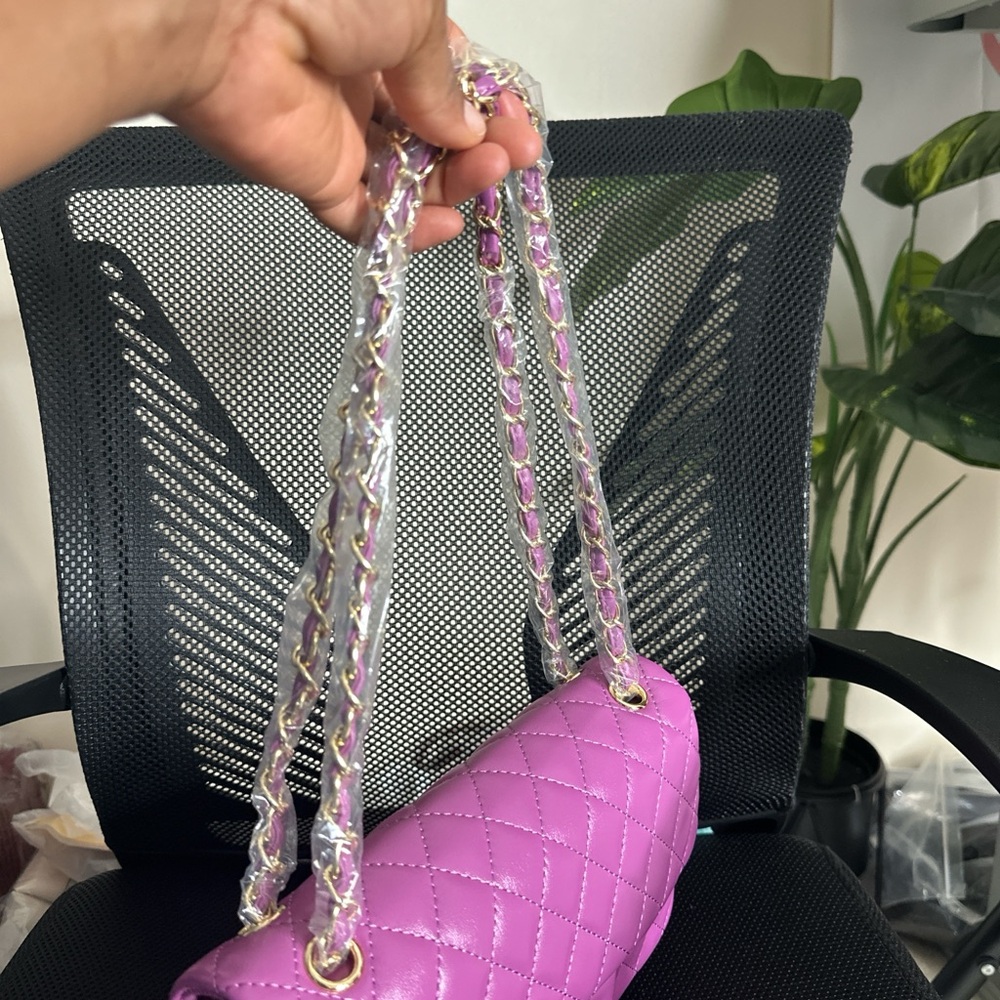 Purple Quilted Women's Bag - Picture 2 of 5
